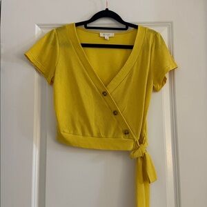 Yellow Wrap Crop Top